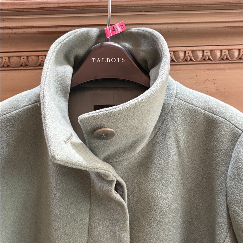 Talbots Women's aquamarine wool coat - Picture 3 of 9